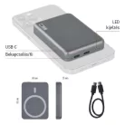 EMOS Powerbank WI 522, 5 000 mAh, 20 W+Wireless, szürke
