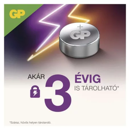 GP Ultra Plus Alkáli gombelem LR44 (A76F) 1db/bliszter