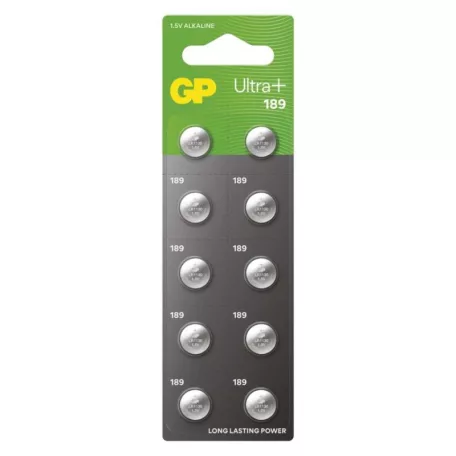 GP Ultra Plus Alkáli gombelem LR54 (189F) 10db/bliszter