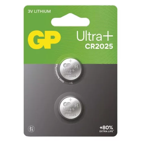 GP Ultra plus Lítium gombelem CR2025 2db/bliszter