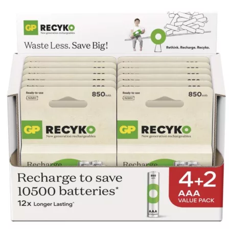 GP ReCyko NiMH Akkumulátor HR03 (AAA) 850mAh 6db