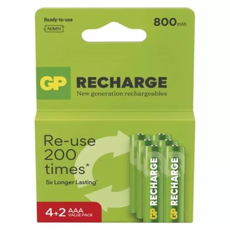 GP Recharge 800 AAA Akkumulátor (HR03) 6db
