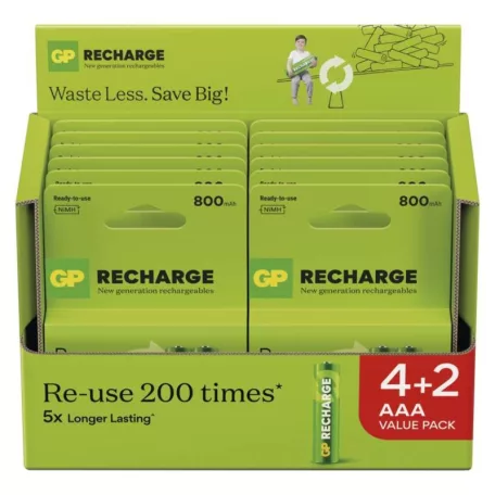GP Recharge 800 AAA Akkumulátor (HR03) 6db