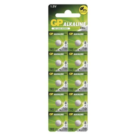 GP Alkáli gombelem LR41 (192F) 10db