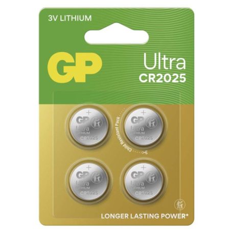 GP Ultra Lítium gombelem CR2025 4db/bliszter
