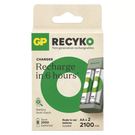 GP Akkumulátor töltő Eco E221+2xAA ReCyko 2100mAh
