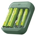 B423 akkumulátortöltő + 2× AA GP Recharge 2100 mAh + 2× AAA GP Recharge 800 mAh