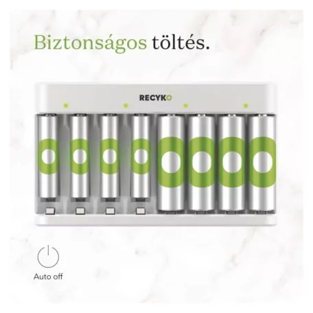 GP Akkumulátor töltő Eco E821 + 4× AA 2100 + 4× AAA 850
