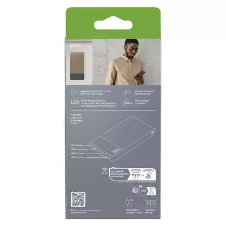 GP Powerbank M2+ Series, 10 000 mAh, 22,5 W, bézs
