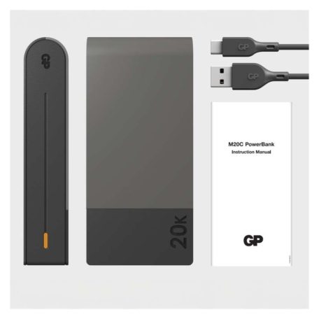 GP Powerbank M2+ Series, 20 000 mAh, 22,5 W, szürke