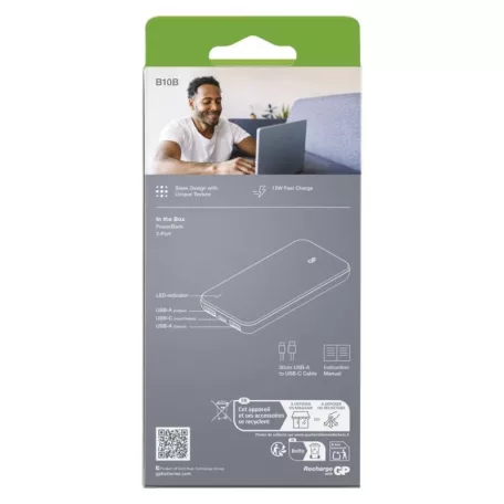 GP Powerbank B+ Series, 10 000 mAh, 15 W, kék