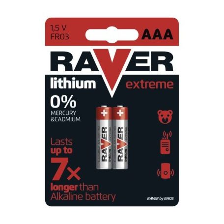 RAVER Lítium elem AAA 2db/bliszter