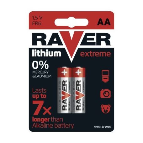 RAVER Lítium elem AA 2db/bliszter