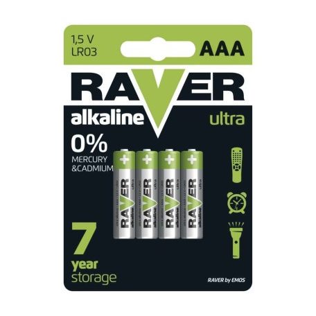 RAVER Alkáli elem AAA 4db/bliszter