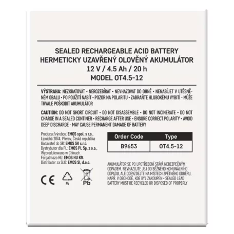 EMOS Ólomakkumulátor 12V 4.5Ah
