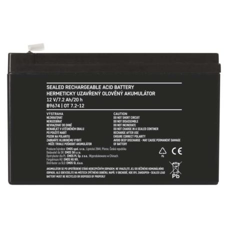 EMOS Ólomakkumulátor 12V 7.2Ah