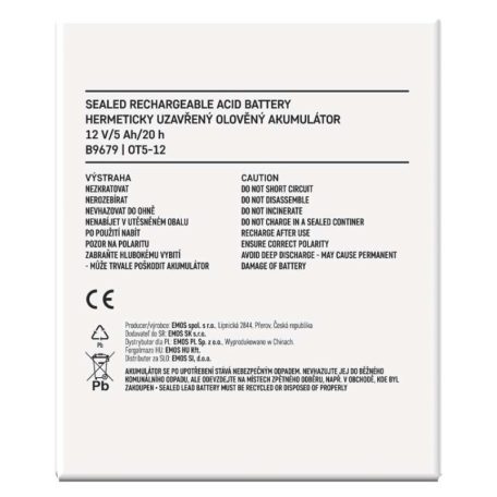 EMOS Ólomakkumulátor 12V 5Ah
