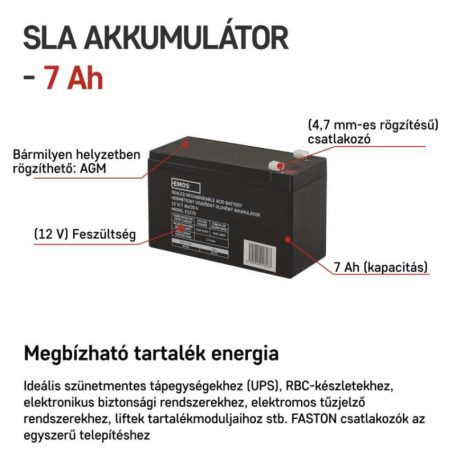 EMOS Ólomakkumulátor 12V 7Ah