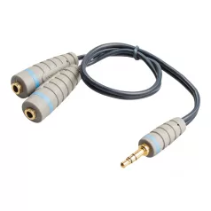   Sztereó Audio Kábel 3.5 mm-es Dugasz - 2 db 3.5 mm-es Aljzat 0.20 m Kék