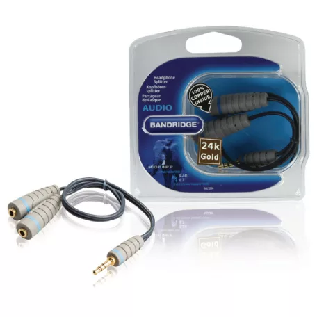 Sztereó Audio Kábel 3.5 mm-es Dugasz - 2 db 3.5 mm-es Aljzat 0.20 m Kék
