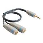 Sztereó Audio Kábel 3.5 mm-es Dugasz - 2 db 3.5 mm-es Aljzat 0.20 m Kék