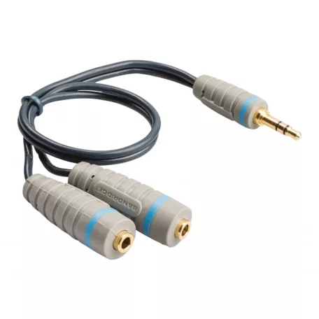 Sztereó Audio Kábel 3.5 mm-es Dugasz - 2 db 3.5 mm-es Aljzat 0.20 m Kék