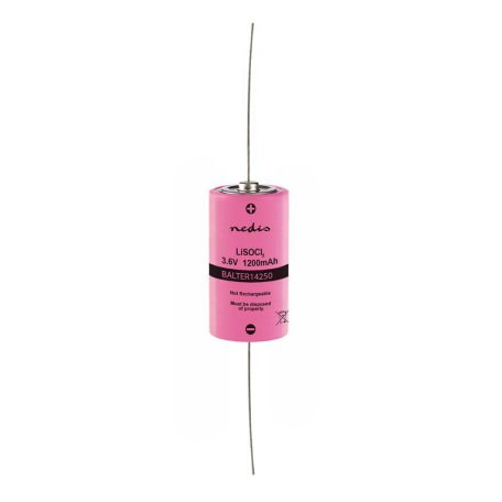 Lítium akkumulátor tionil-klorid ER14250 | 3.6 V DC | Lítium Tionil-Klorid | 1200 mAh | 1 - Buborékfólia | ER14250 | Forrasztó Huzal | Rózsaszín