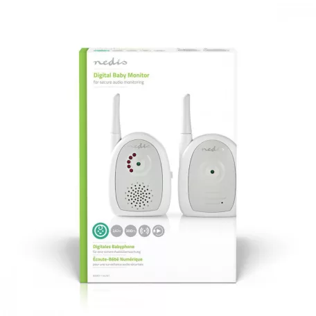 Nedis babaőr Digitális Audio Bébiőr | FHSS (Frequency-Hopping Spread Spectrum) | Tartomány: 300 m | Elemes Áramellátás / Hálózati Áramellátás | Fehér / Szürke