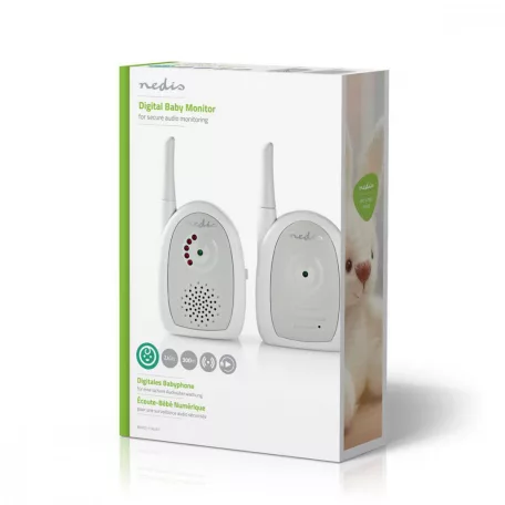 Nedis babaőr Digitális Audio Bébiőr | FHSS (Frequency-Hopping Spread Spectrum) | Tartomány: 300 m | Elemes Áramellátás / Hálózati Áramellátás | Fehér / Szürke