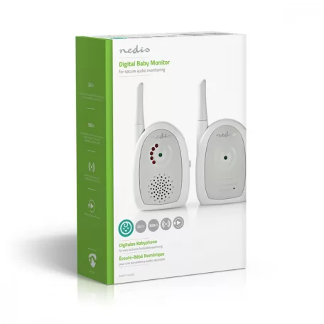 Nedis babaőr Digitális Audio Bébiőr | FHSS (Frequency-Hopping Spread Spectrum) | Tartomány: 300 m | Elemes Áramellátás / Hálózati Áramellátás | Fehér / Szürke