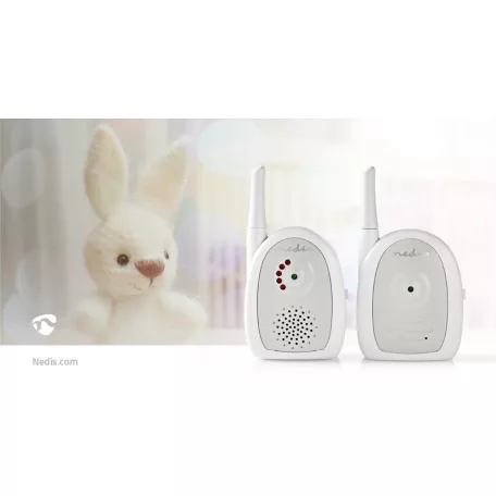 Nedis babaőr Digitális Audio Bébiőr | FHSS (Frequency-Hopping Spread Spectrum) | Tartomány: 300 m | Elemes Áramellátás / Hálózati Áramellátás | Fehér / Szürke