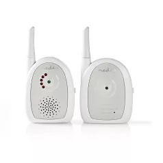   Digitális Audio Bébiőr | FHSS (Frequency-Hopping Spread Spectrum) | Tartomány: 300 m | Elemes Áramellátás / Hálózati Áramellátás | Fehér / Szürke