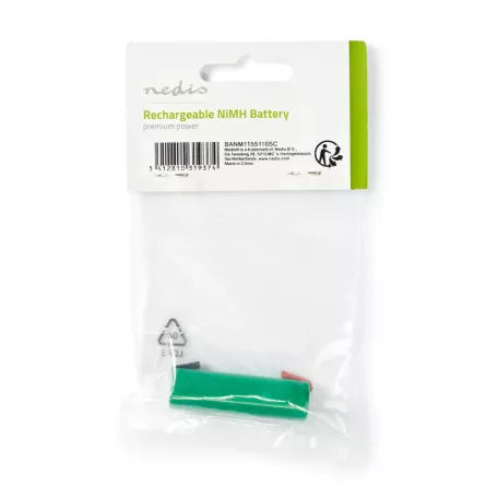 Újratölthető Ni-MH akkumulátor | 1.2 V | 1100 mAh | Forrasztó Lapok | 1-Polybag