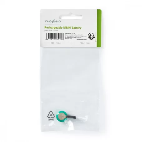 Ni-MH Akkumulátor | 1.2 V DC | Újratölthető | 80 mAh | Előre töltött | 1-Polybag | N/A | Forrasztó Lapok | Zöld