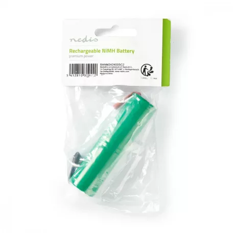 Ni-MH Akkumulátor | 2.4 V DC | Újratölthető | 2400 mAh | Előre töltött | 1-Polybag | N/A | Forrasztó Lapok | Zöld