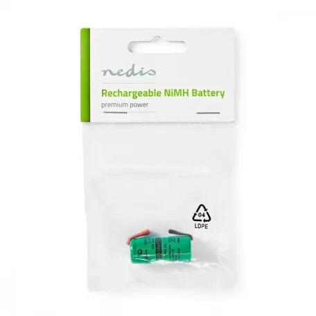 Ni-MH Akkumulátor | 2.4 V DC | Újratölthető | 300 mAh | Előre töltött | 1-Polybag | N/A | Forrasztó Lapok | Zöld