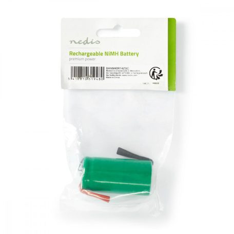 Ni-MH Akkumulátor | 1.2 V DC | Újratölthető | 4000 mAh | Előre töltött | 1-Polybag | N/A | Forrasztó Lapok | Zöld