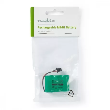 Ni-MH Akkumulátor | 3.6 V DC | Újratölthető | 600 mAh | Előre töltött | 1-Polybag | N/A | 2-fázisú Telefon Csatlakozó | Zöld