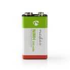 Ni-MH újratölthető akkumulátor E-Block | 8.4 V DC | 250 mAh | Előre töltött | 1 - Buborékfólia | 6LR61 | Piros / Zöld
