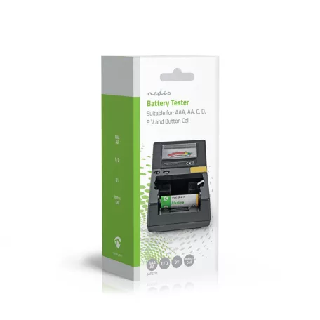 Elem tesztelő | 9V - AA - AAA - Button Cell - C - D | Fekete