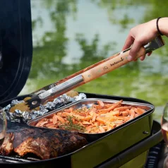   Barbecook BC-ACC-7069 rozsdamentes acél fogó, gumifa nyél, 100% FSC, 40cm