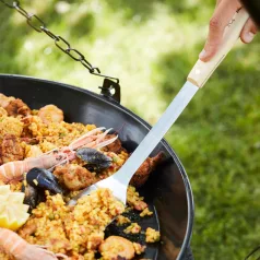   Barbecook BC-ACC-7071 rozsdamentes acél forgató lapát, gumifa nyél, 100% FSC, 46cm