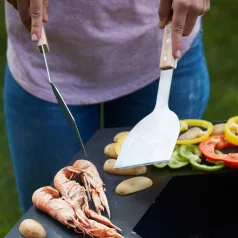   Barbecook BC-ACC-7123 2db-os rozsdamentes acél rostlap forgató, fa nyél, 100% FSC, 31cm
