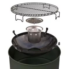   Barbecook BC-CHA-1022 Edson faszenes grillhordó, zöld, 47,5cm átmérő