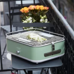   Barbecook BC-ELE-1002 E-Carlo elektromos asztali grill, zöld, 42,5x33x16,5cm