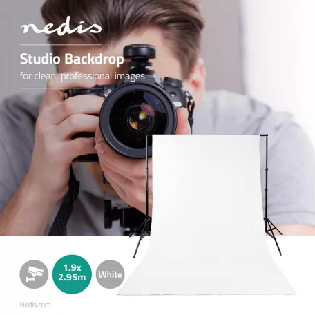 Photo Studio Backdrop | 1,90 x 2,95 m | Fehér