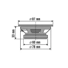SAL BK 087 autóhangszóró pár, 87 mm, 2 x 35 Wmax, 75 - 18.500 Hz, 85 dB, PEI magas tölcsér, cellulóz mélyközép kónusz