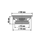 SAL BK 130 autóhangszóró pár, 130 mm, dupla kónusz, 2 x 50 Wmax, 4 Ohm, 50 - 19.000 Hz, 86 dB, PEI magas tölcsér, cellulóz mélyközép kónusz