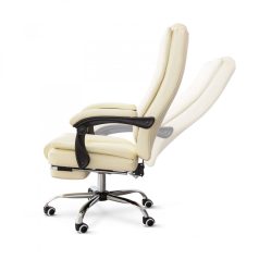   Irodai szék lábtartóval, karfával - vajszínű - 76 x 50 cm / 50 x 51 cm