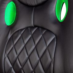   Gamer szék karfával - fekete / zöld - 71 x 53 cm / 53 x 47 cm